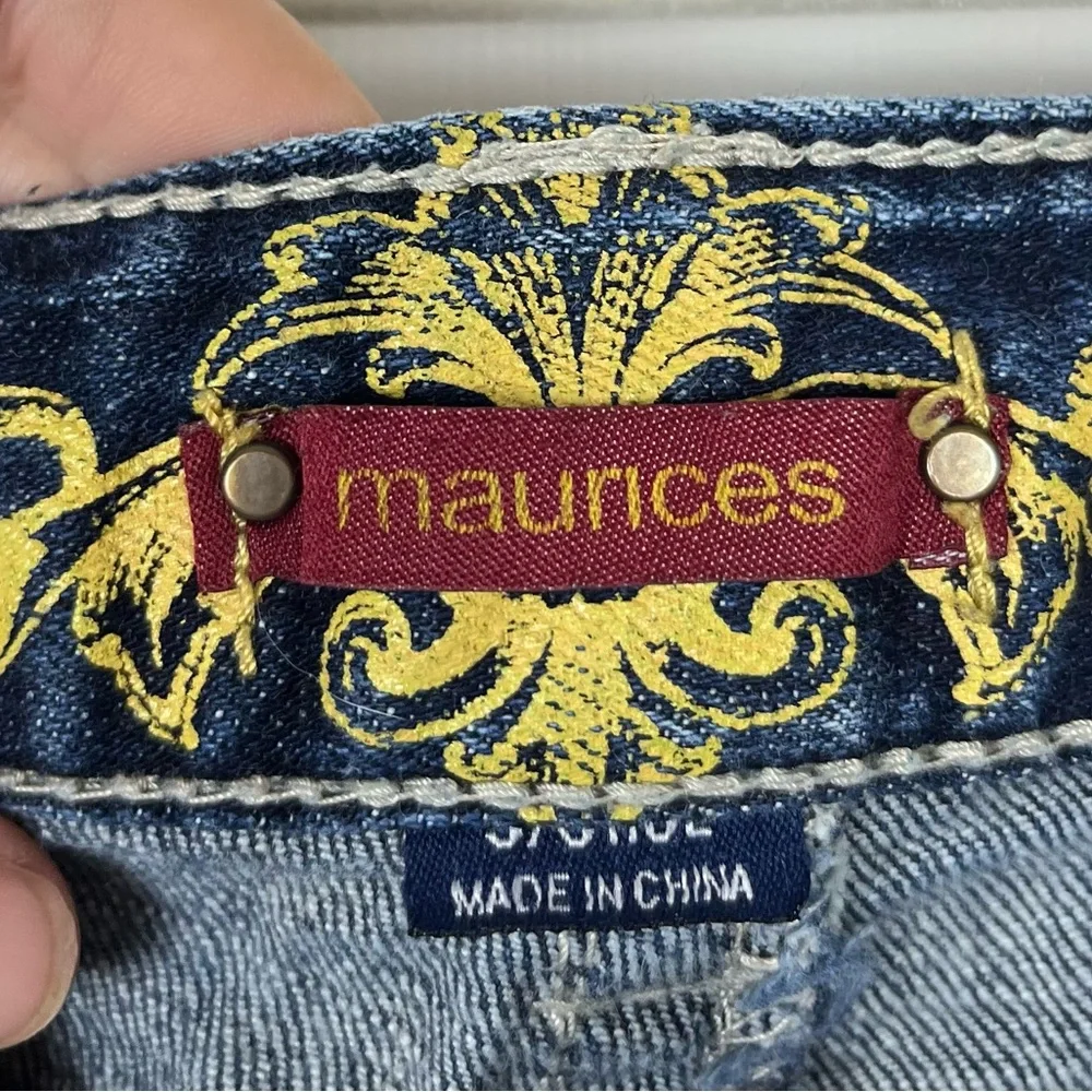 Maurices Y2K Low Rise Thick Stitch Bootcut Flare Flap Pocket Jeans
